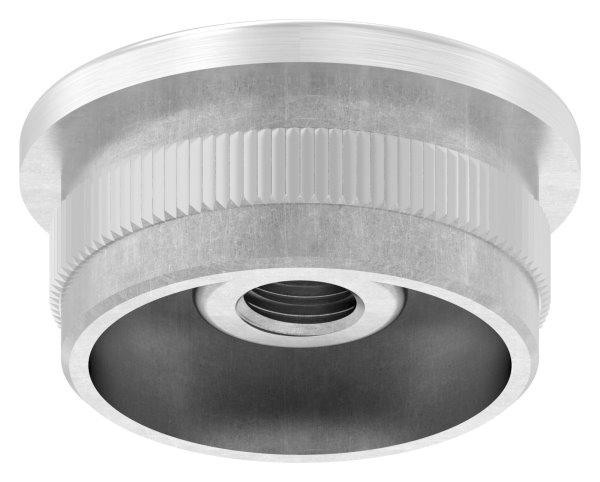 Einsteckkappe Edelstahl V2A fuer Rohr Ø 33-7 mm- 2-0 mm WS- M8 Gewinde- flach-11-5240.4