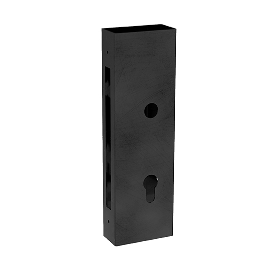 Schlosskasten Stahl fuer Profil 80x40 mm fuer Einsteckschloss B1-30-50A-89-11B158J80X40-A.4