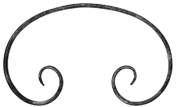 C-Schnecke - Masse- 130x220 mm - Material- 12x5 mm - Stahl S235JR- roh-30-3719.8