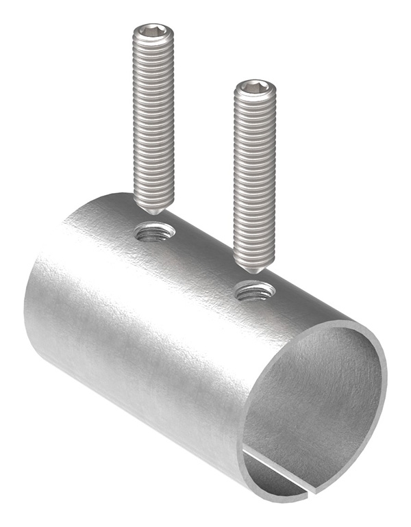 Rohrverbinder V2A 42-4x2-0 mm Rohr- L 65 mm mit Klemmschrauben-11-3382.4