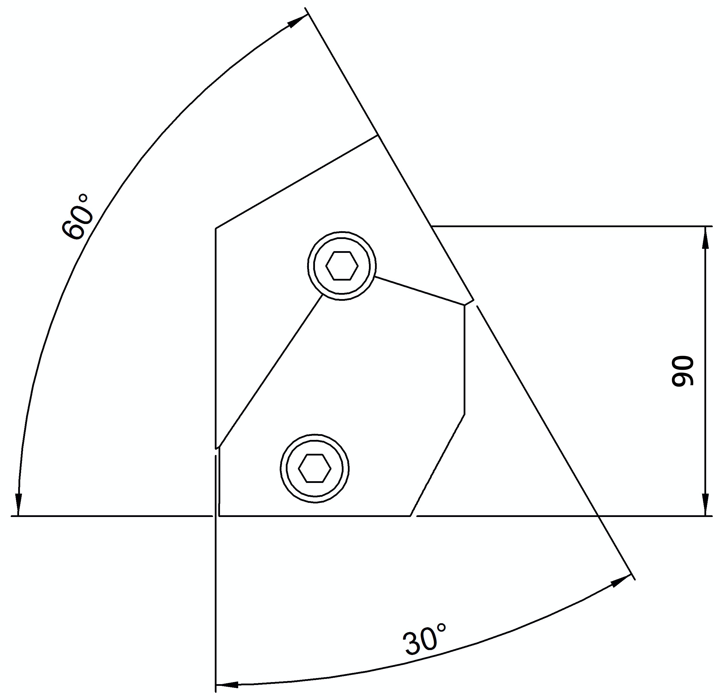 Rohrverbinder - T-Stueck kurz 30-60° - 129D48 - 48-3 mm - 1 1-2- - Feuerverzinkt u. Elektrogalvanisiert-129D48