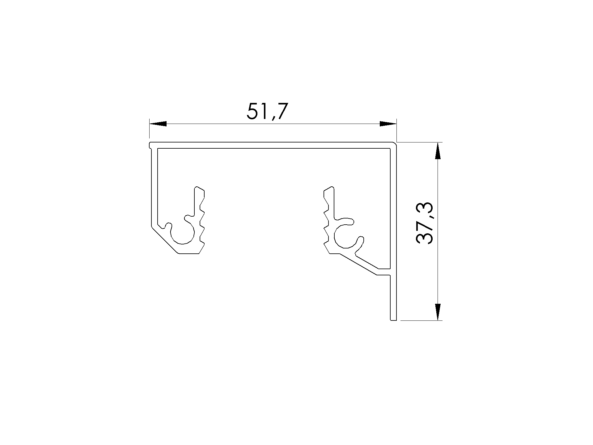 Abdeckleiste Aluminium 2500 mm Satin-ELOX fuer Oberholmprofil-89-11AL00262500SE-A.4