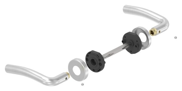 Tuerdruecker-Paar Edelstahl V2A drehbar inkl- 8 mm Drueckerstift-11-3972.4