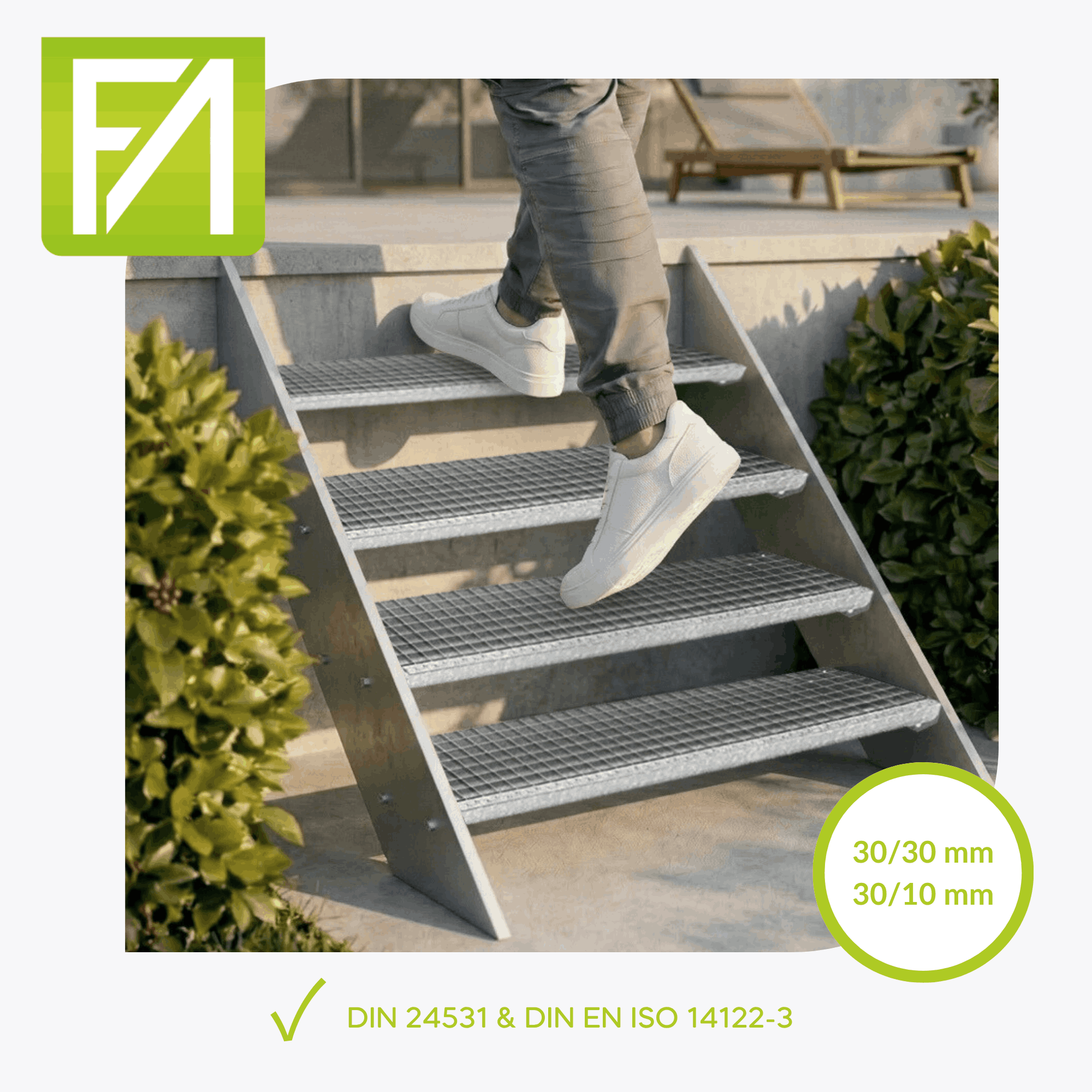 Gitterroststufe 1000 x 240 MW 30-30 TS 35-2 Rutschhemmung R10-24-1002430352.7