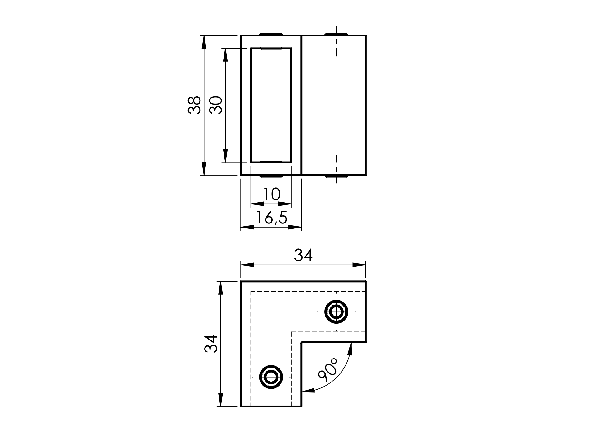 Edelstahl Eckverbinder 90° fuer Rundstangen- vertikal- glaenzend-89-11GS304ZP225PCR-A.4