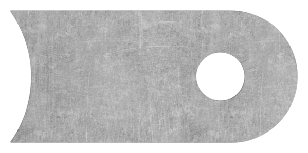 Anschweisslasche 50 x 25 x 6mm mit Rundloch Ø 9mm- Anschluss 42-4mm-88-1154110-ST-42.25