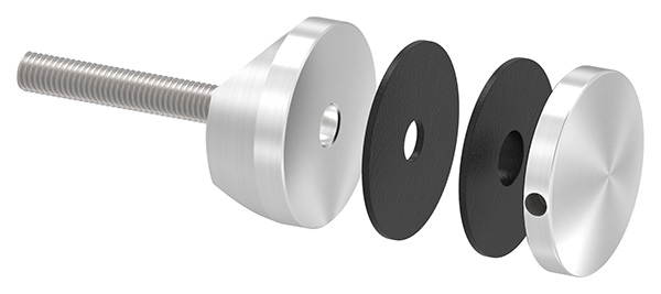 Glaspunkthalter Ø 52 mm- V2A- Anschluss- Rohr Ø 42-4 mm-10-5142.4