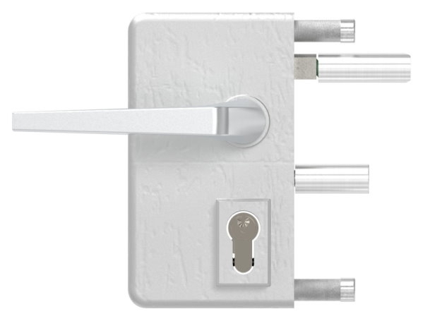 Gittertorschloss GTS 2 fuer Rohrstaerke 40-60mm- montagefertiges Set-88-1156700-ALU.BL