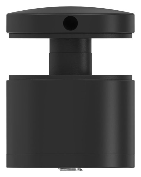 Glaspunkthalter 52mm- flach- verstellbar- V2A- pulverbeschichtet in RAL 9005 schwarz matt mit AbP-88-1160195-240-V.9005