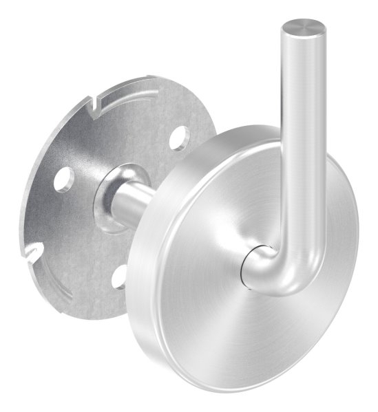 Handlaufhalter V4A Ronde 70x4 mm Buegel 12 mm Wandabstand 75 mm anschweissbar Rosette-11-2080.1