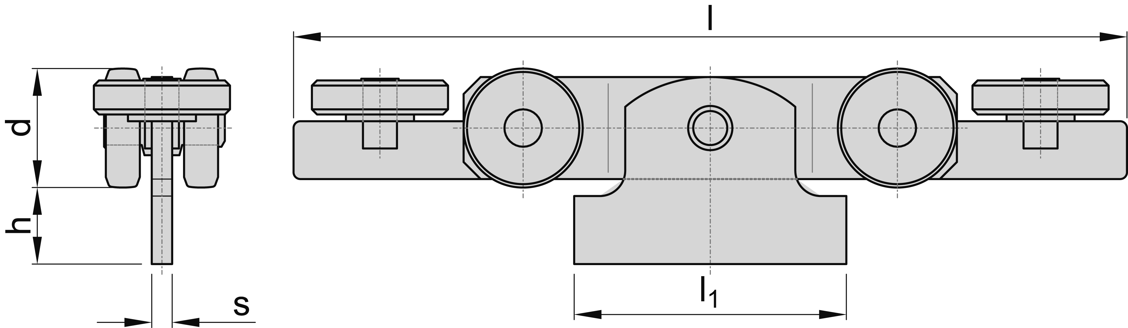 Doppelrolle mit Seitenfuehrung und Anschweisspendel MEA Ø 48 mm 10337934-60-0143.7