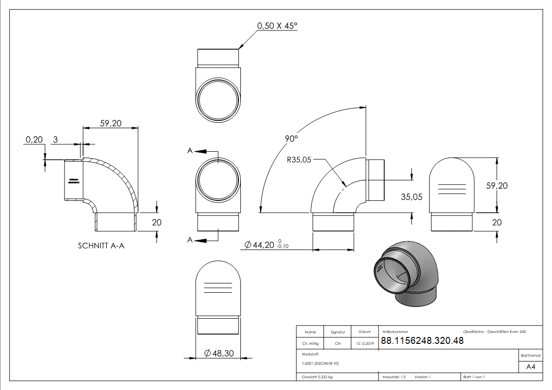 Rohrbogen V2A Ø 48-3 x 2-0 mm 90° eng-88-1156248-320.48