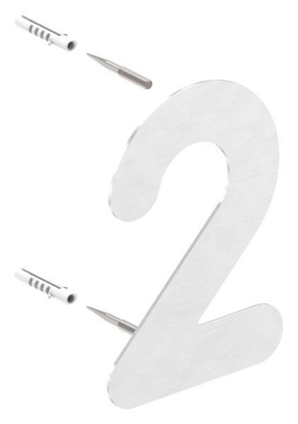 Hausnummer 2 - klein - Masse- 110 mm x 150 mm - V2A-11-8052.4