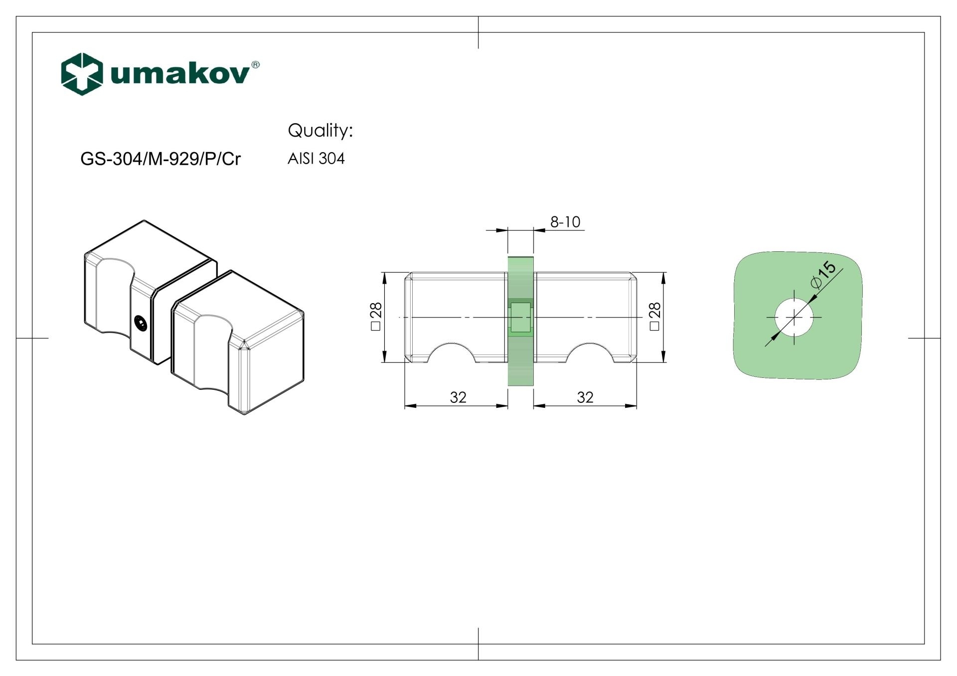 Edelstahl Glastuerknauf 30x30mm poliert – Paar-89-11GS304M929PCR-A.4
