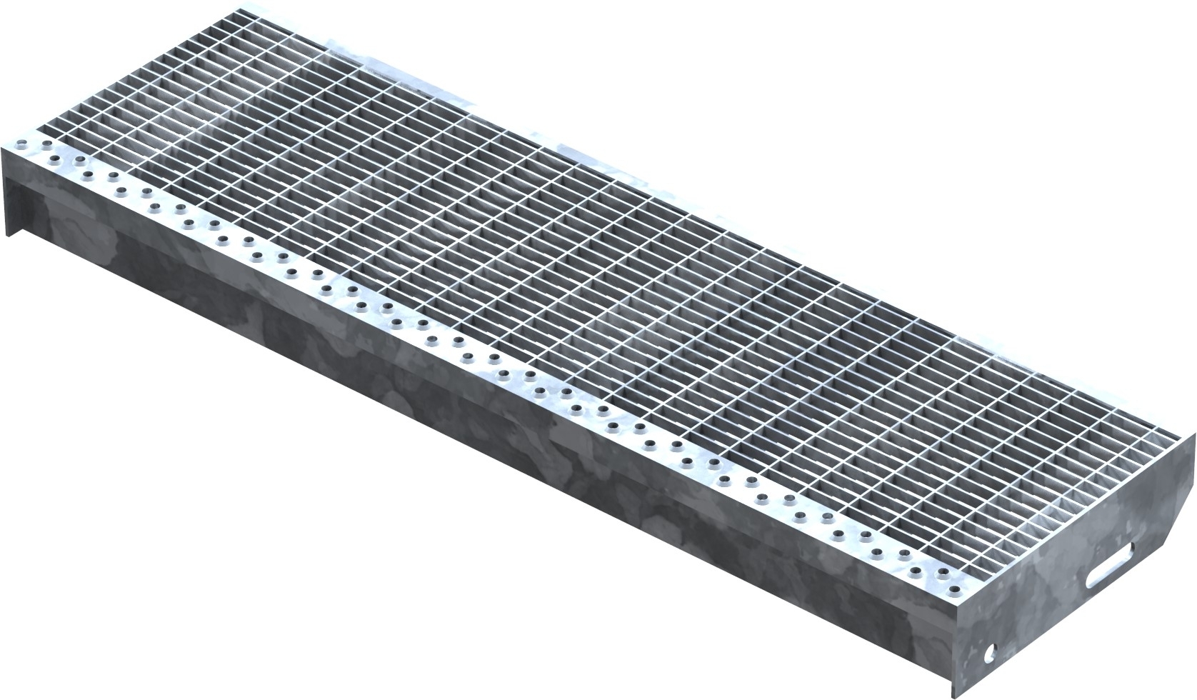 Gitterroststufe Treppenstufe Masse- 800x240 mm 30-10 mm S235JR -St37-2- im Vollbad feuerverzinkt-40-802431.7