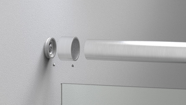 Wandbefestigung  zum Klemmen fuer Rundrohr Ø 33-7 mm - V2A-11-3068.4