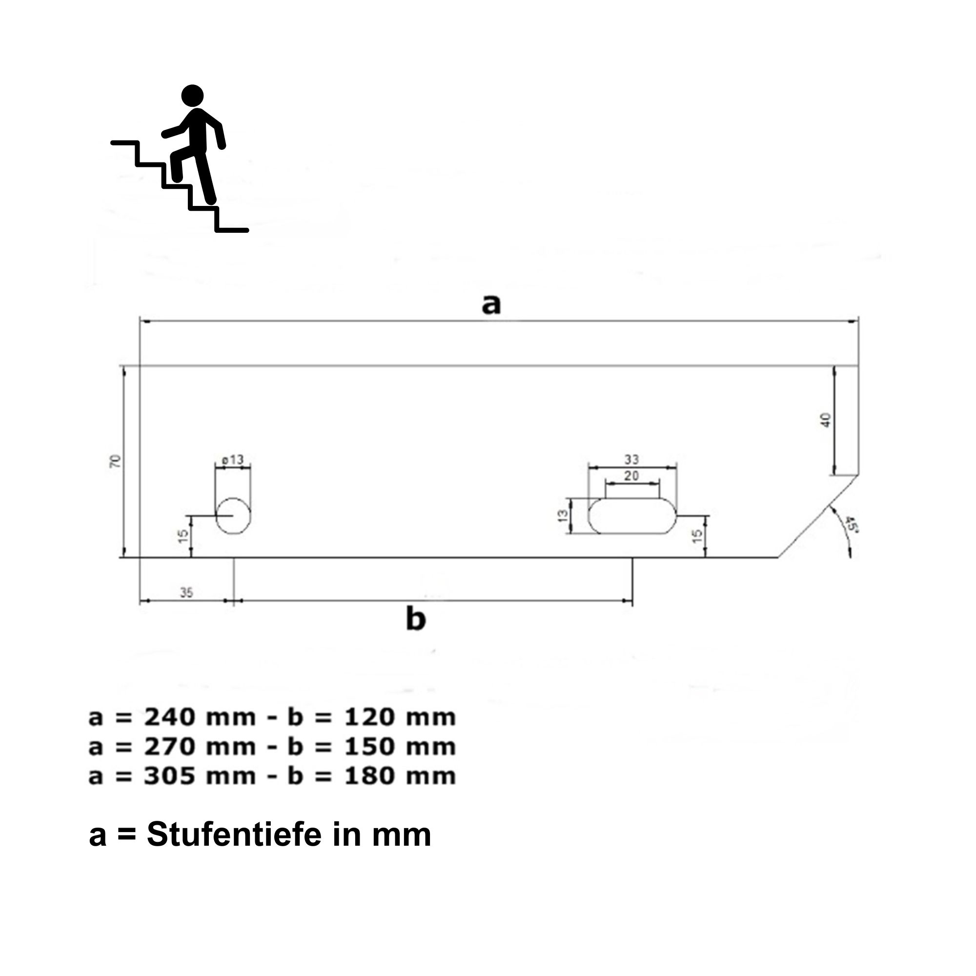Gitterroststufe 1200 x 305 MW 30-30 TS 40-2 Rutschhemmung R10-24-1203030402.7