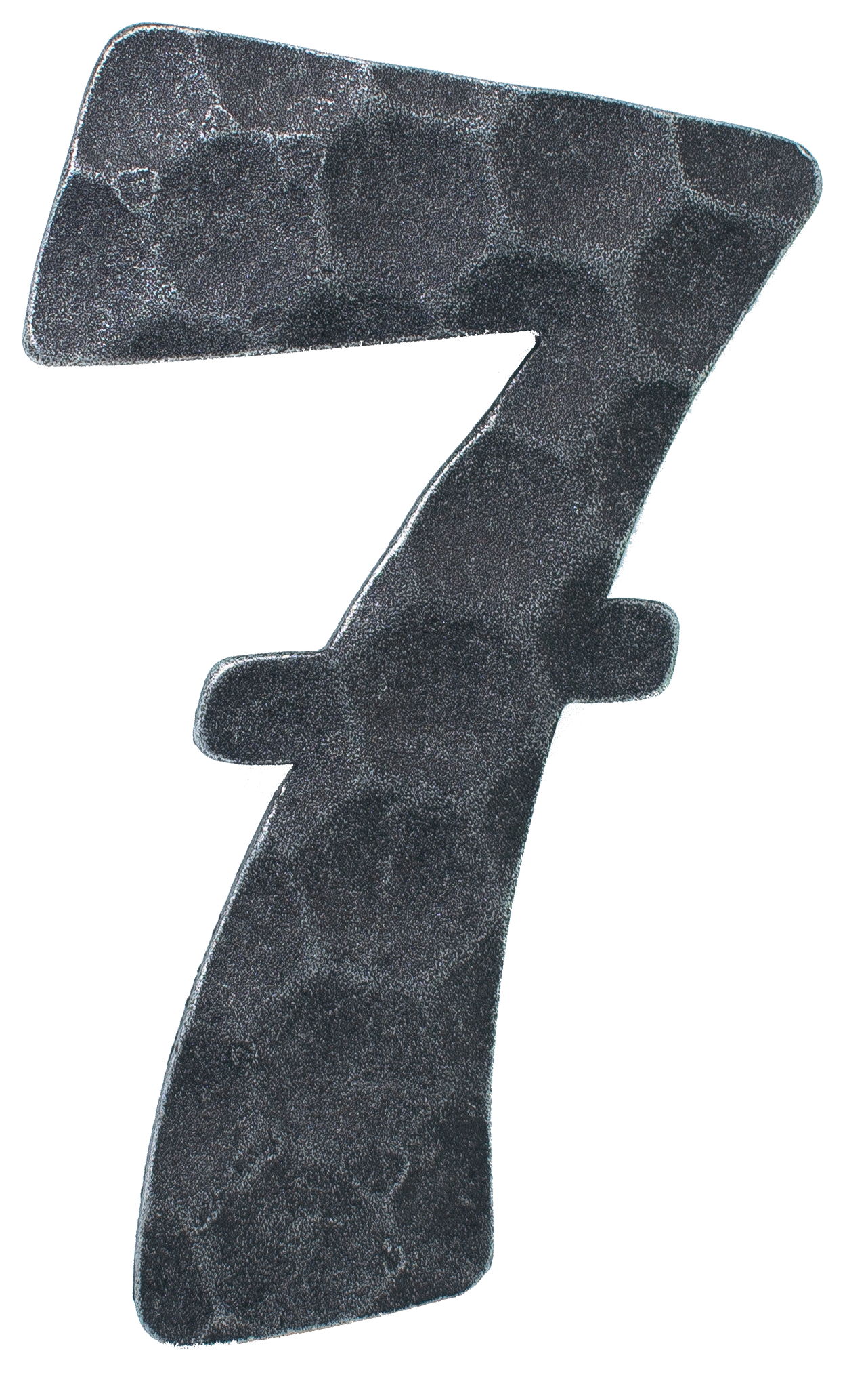 Hausnummer 7 - Abmessung 12x8 cm - Material 4 mm gehaemmert - Stahl -Roh- S235JR-30-3117.8