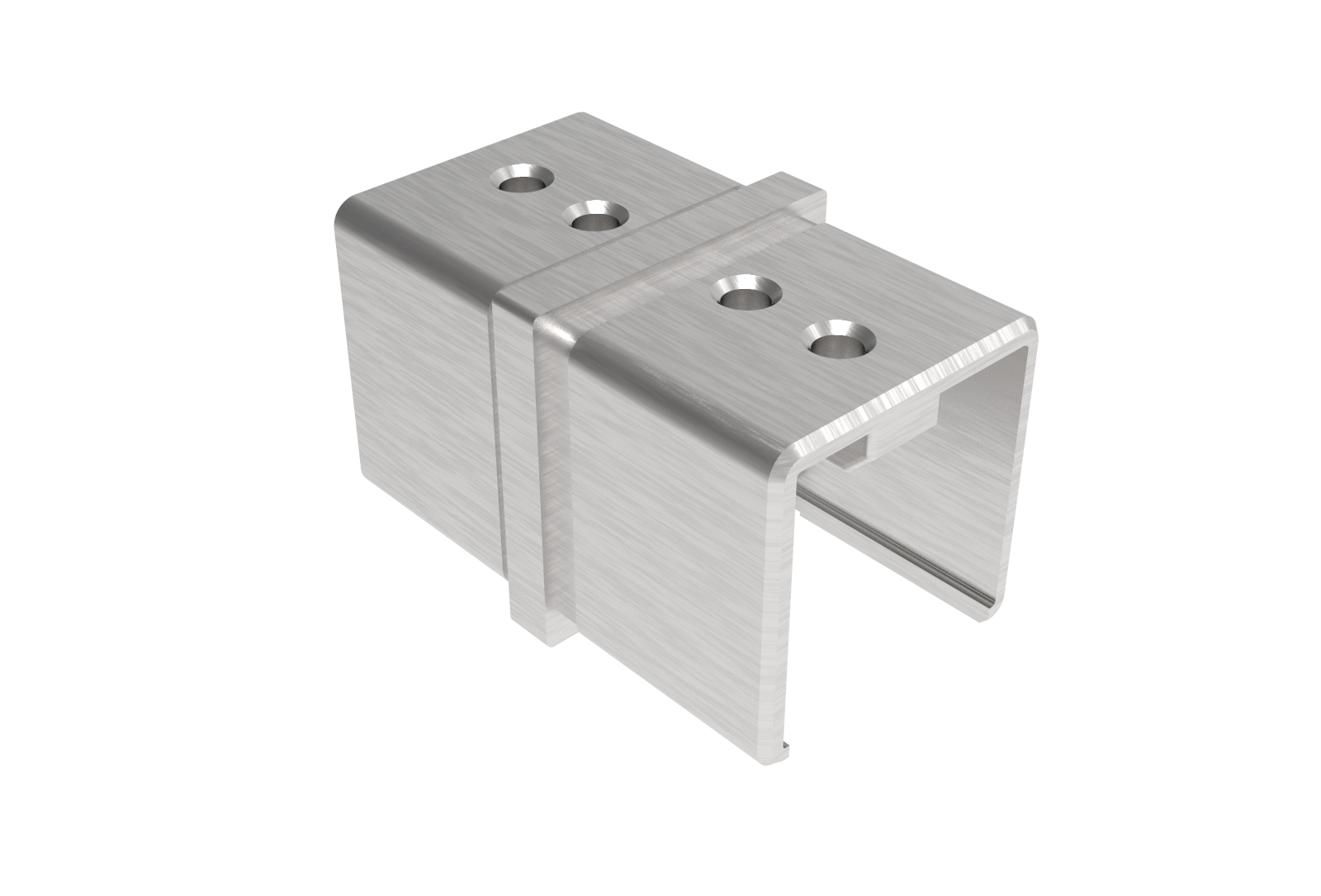 Nutrohrverbinder Edelstahl AISI 316 40x40x1-5 mm fuer Glasmontage-89-11A146790040-A.4