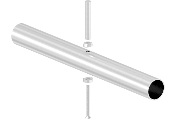 Ausgleichsstueck Ø 18mm fuer Rundrohr 48-3mm mit Senkbohrung 6-5 mm- V2A-88-1151341-240.48