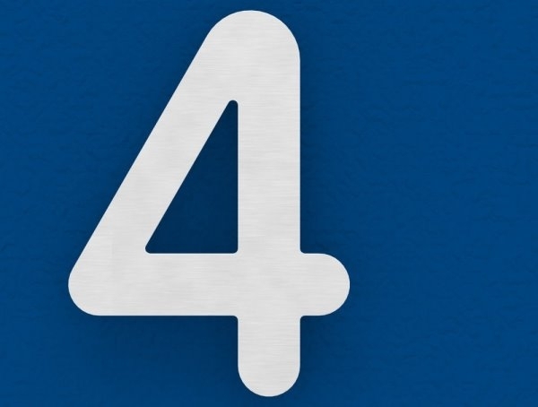 Hausnummer 4 - klein - Masse- 110 mm x 150 mm - V2A-11-8054.4