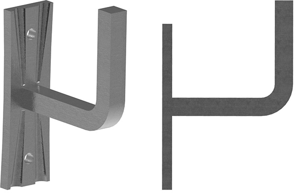 Handlaufhalter - mit Ronde 105x40x4 mm - zum Anschweissen - Stahl S235JR- roh-30-1408.8