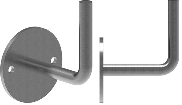Handlaufhalter - mit Ronde 70x4 mm - zum Anschweissen - Stahl S235JR- roh-30-1401.8