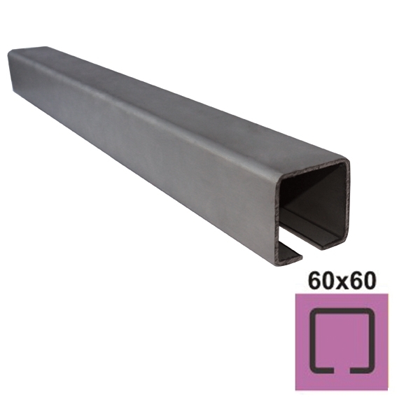 Laufschiene fr Schiebetore Edelstahl V2A 58 x 58 x 3-0 mm L = 6000 mm-89-11H80260X606000-A.4