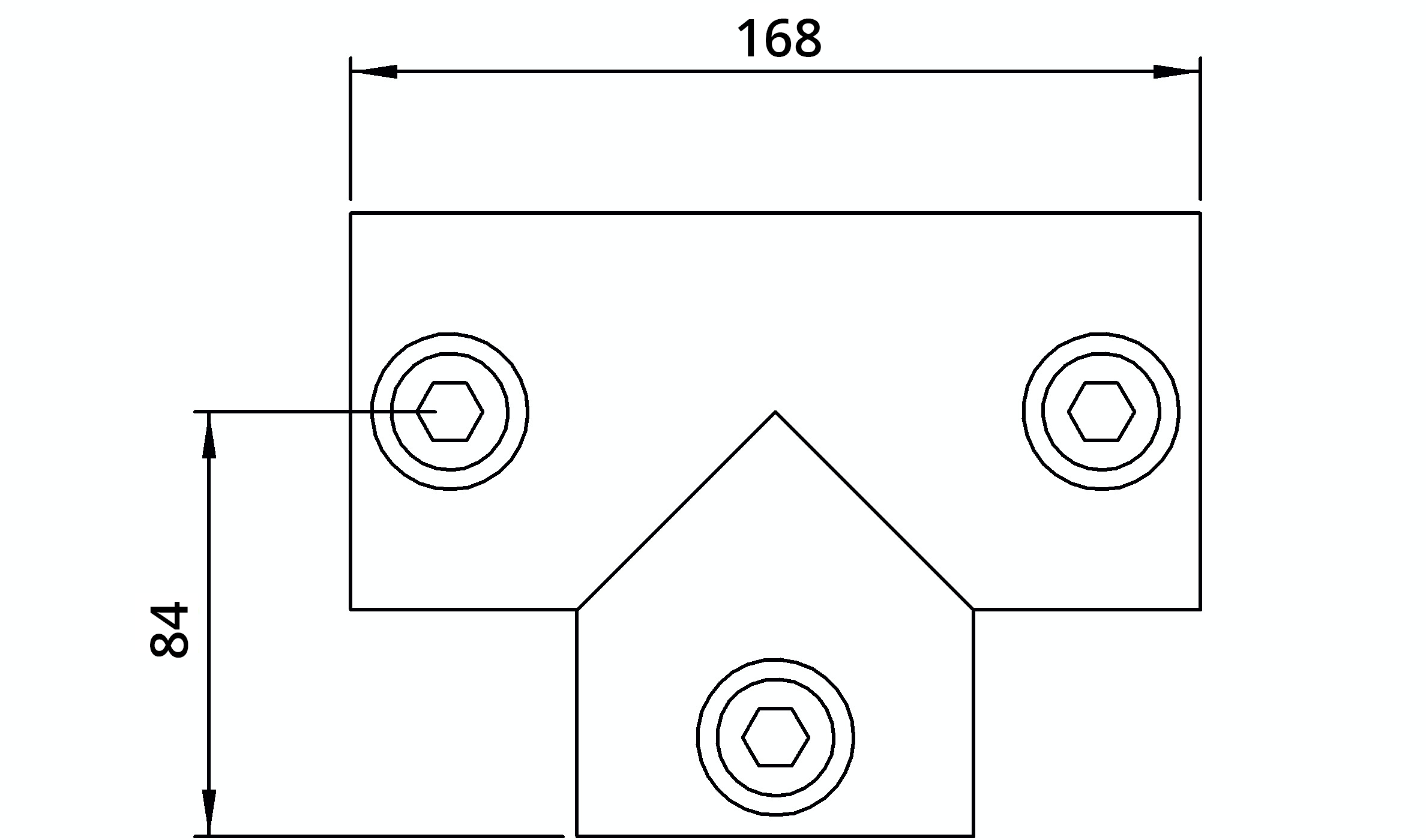 Rohrverbinder T-Stueck lang Ø 60-3 mm -2- - Temperguss verzinkt - 104E60-104E60