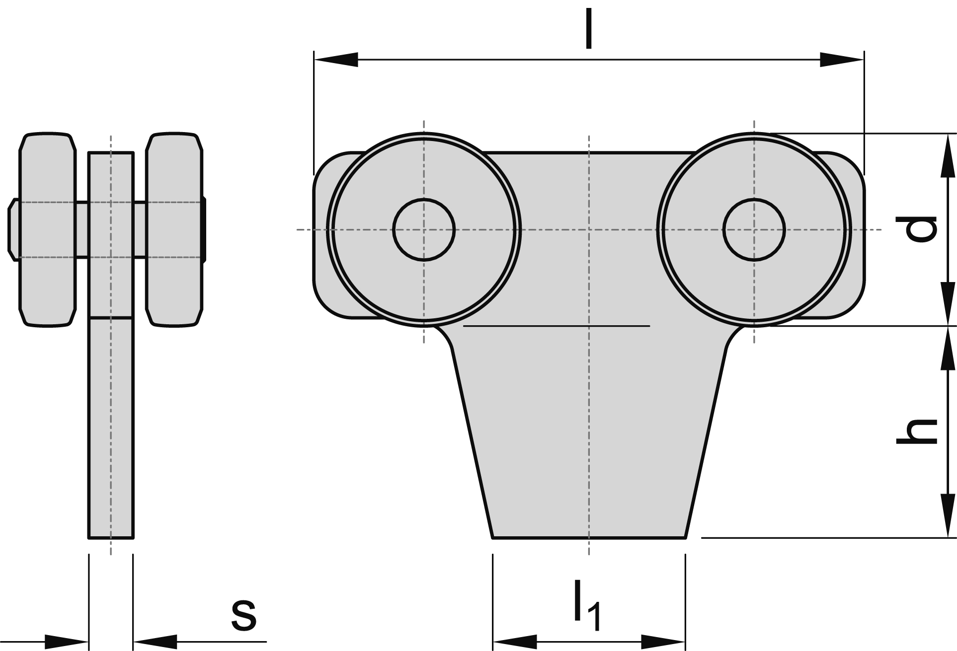 Doppelrolle zum Anschweissen MEA Gr- 0 verzinkt Ø 22 mm 10336842-60-0022.7
