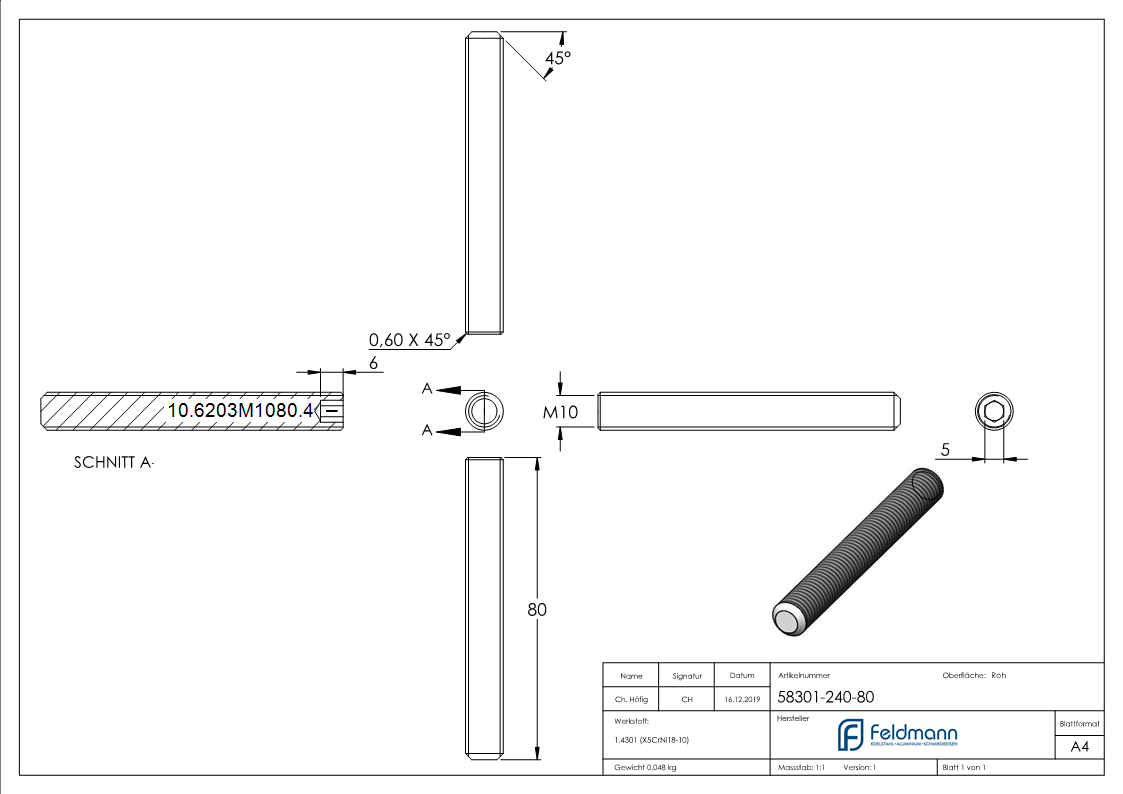 Gewindestift M10 x 80 mm- V2A-10-6203M1080.4