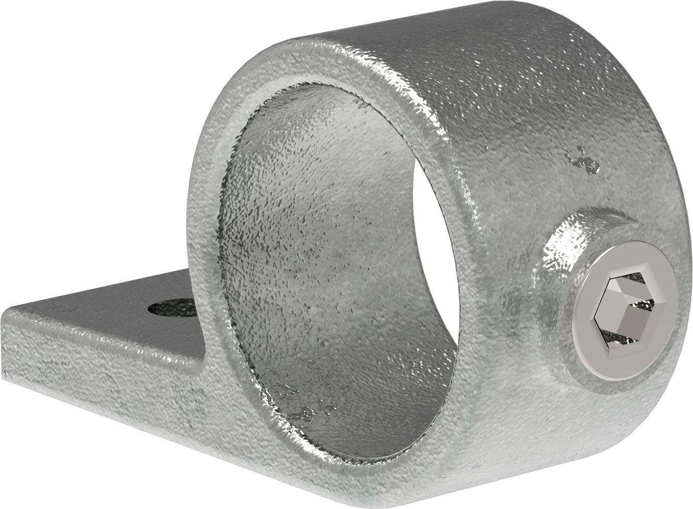 Rohrverbinder Befestigungsring mit Flansch 1 Bohrung Ø 42-4 mm -1 1-4- - Temperguss verzinkt - 199C42-199C42