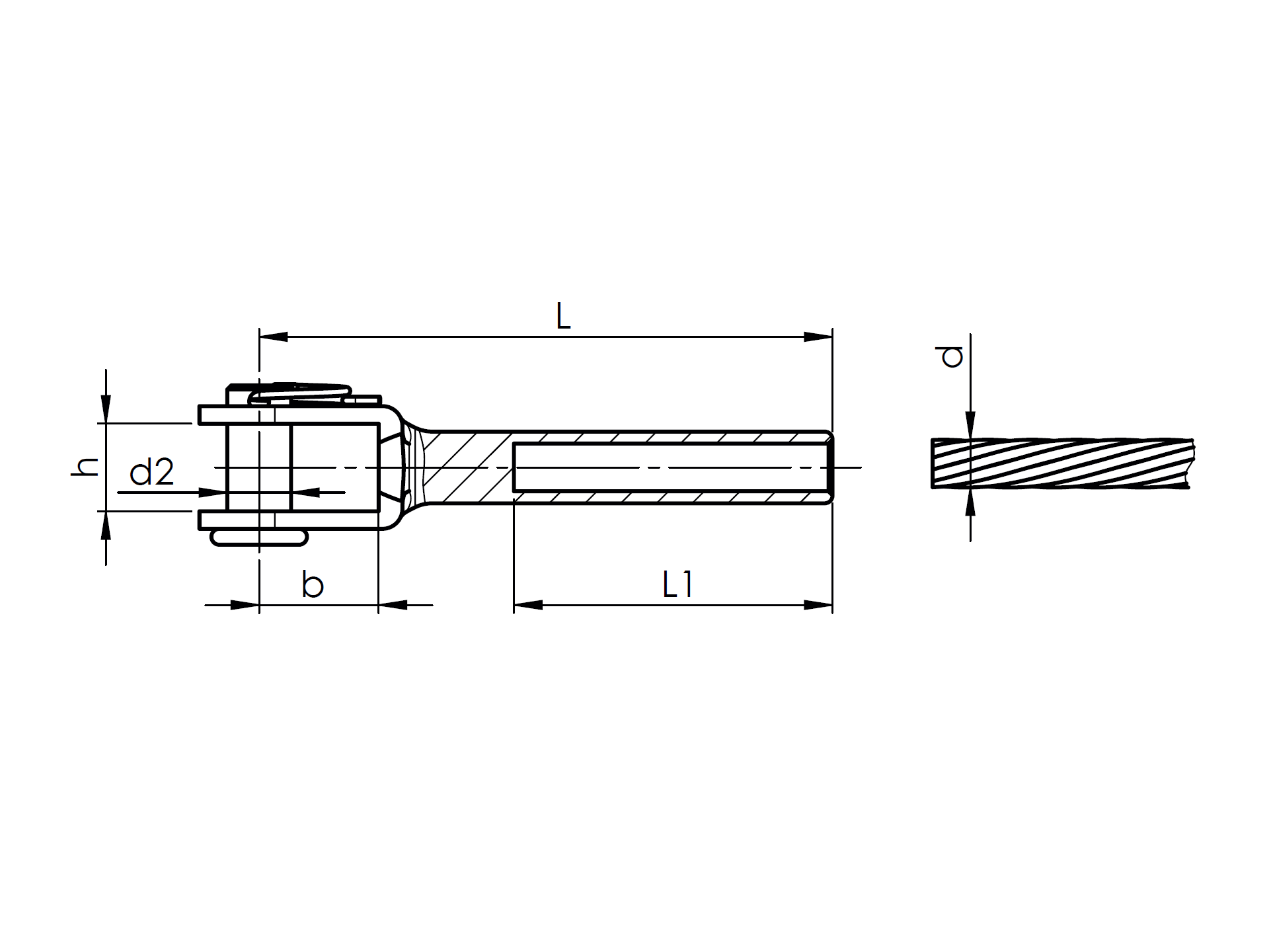 Kabelklemme Edelstahl AISI 316 fuer 4 mm Kabel- geschliffen-89-11A147330004-A.4