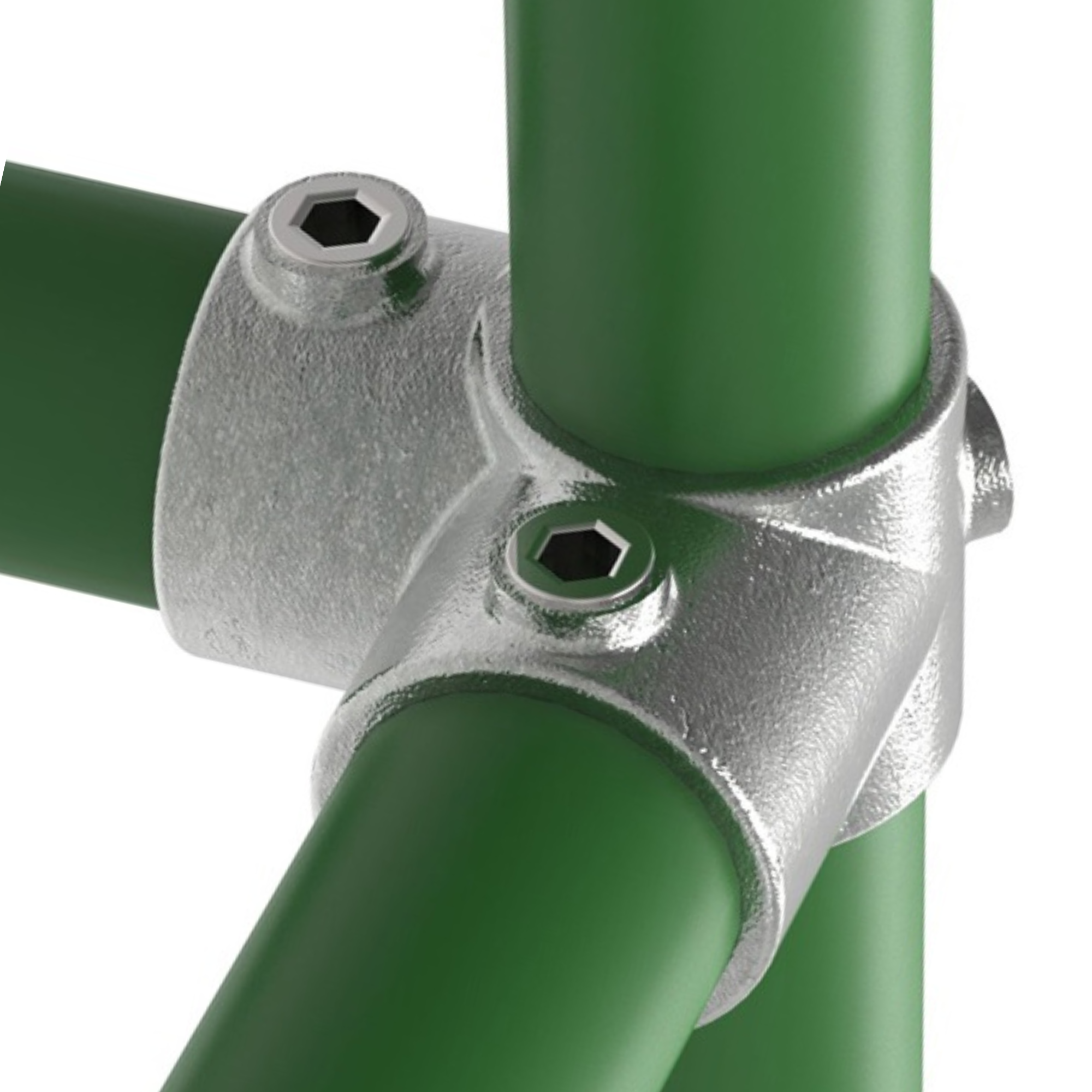 Rohrverbinder - Eckstueck durchgehend - 116E60 - 60-3 mm - 2- - Feuerverzinkt u. Elektrogalvanisiert-116E60