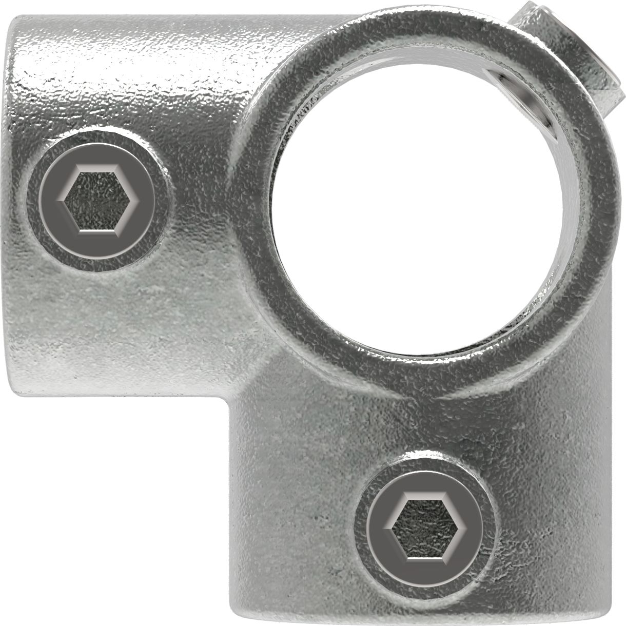 Rohrverbinder - Eckstueck durchgehend - 116D48 - 48-3 mm - 1 1-2- - Feuerverzinkt u. Elektrogalvanisiert-116D48