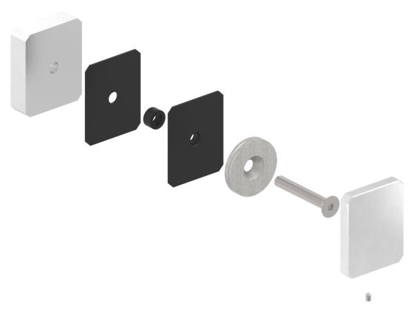 Glaspunkthalter 63 x 78 mm- V2A- rechteckig- Anschluss- Flach mit AbP-88-1160199.240