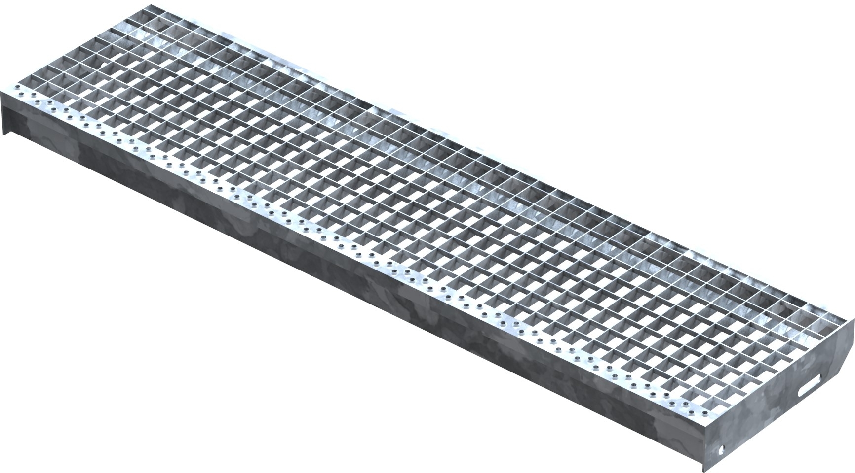 Gitterroststufe Treppenstufe Masse- 1200x305 mm 30-30 mm S235JR -St37-2- im Vollbad feuerverzinkt-40-1203030.7