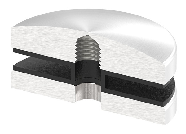 Glaspunkthalter Ø 72 mm fuer Anschluss- flach V2A - V4A-10-GPH72.2