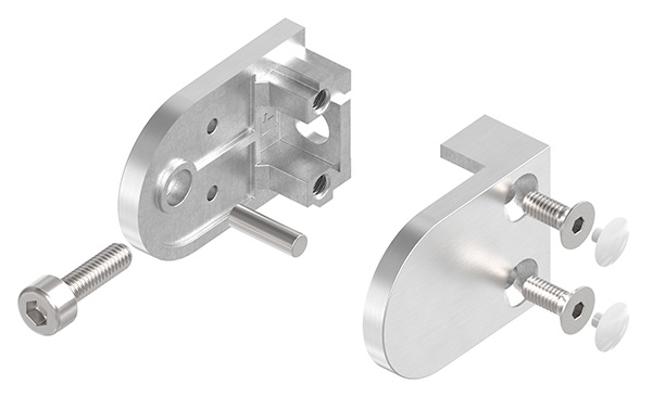 Glasklemme 40x28x17-4 mm Ø 42-4 mm- fuer 8-00 mm ESG Glas-10-MODELL16-4.7