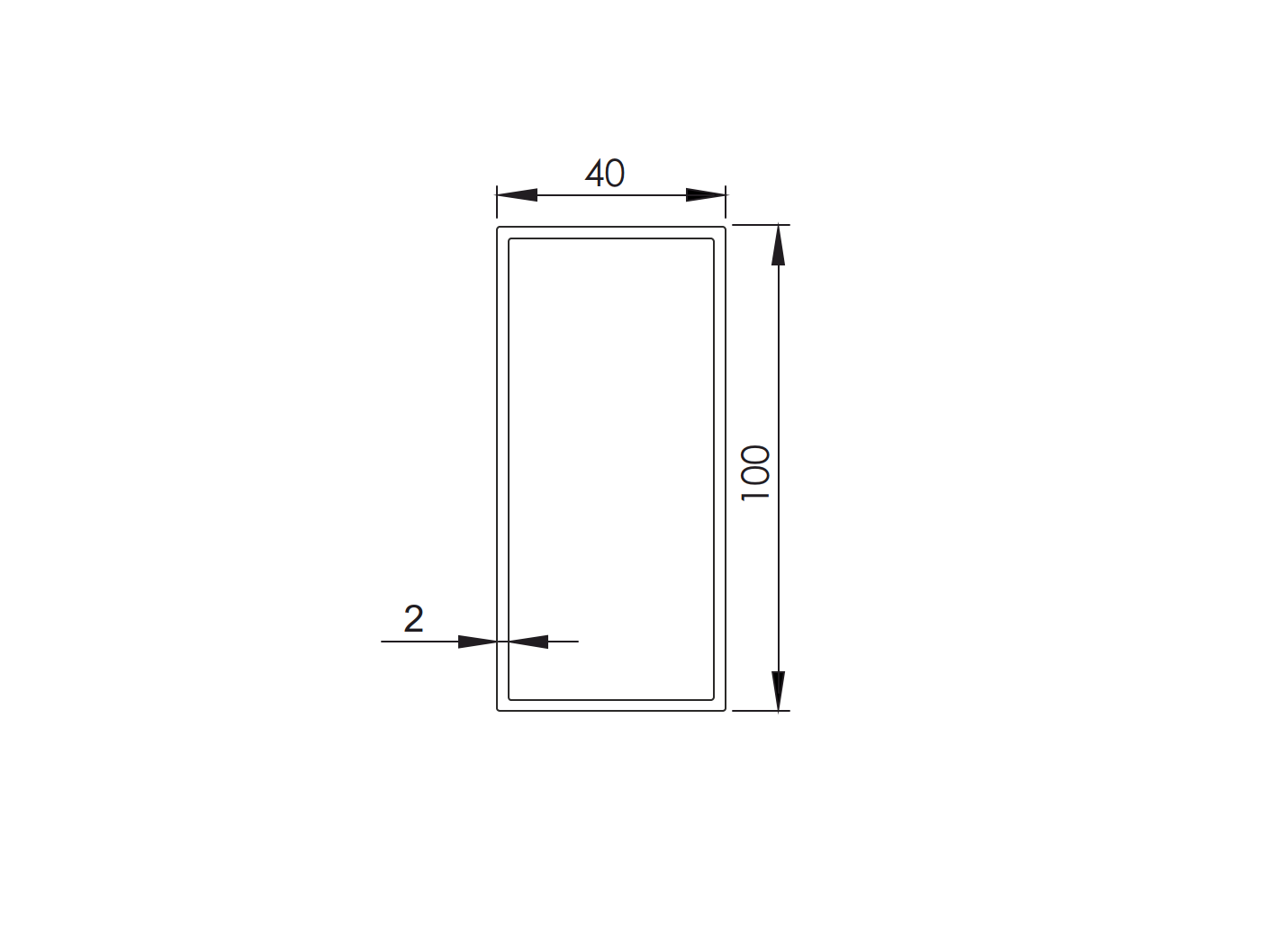 Rechteckprofil Stahl feuerverzinkt 100 x 40 x 2 mm 6000 mm-89-11ZN100X40X26000-A.4