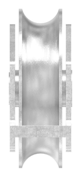 Schiebetorrolle Edelstahl V2A Ø 88 mm Rundrille mit Buegel-88-11338-90.VA