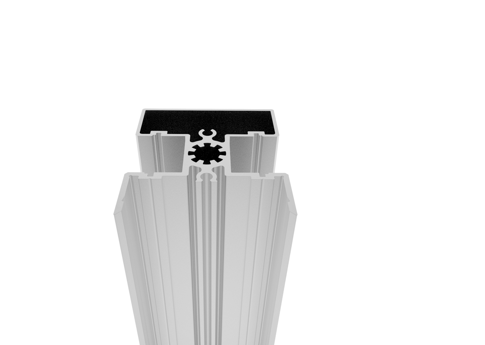 Zaunpfosten Aluminium 50x60 mm 6000 mm Natur fuer 20 mm Fuellungen-89-11FGFP50X606000N-A.4