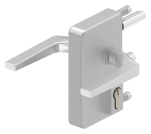 Gittertorschloss GTS 2 fuer Rohrstaerke 40-60mm- montagefertiges Set-88-1156700-ALU.BL