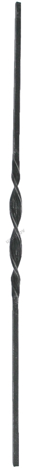 Geschmiedeter Zierstab Stahl 12x12mm- 900mm- gedrehtes Element-89-11T10759A1-A.4