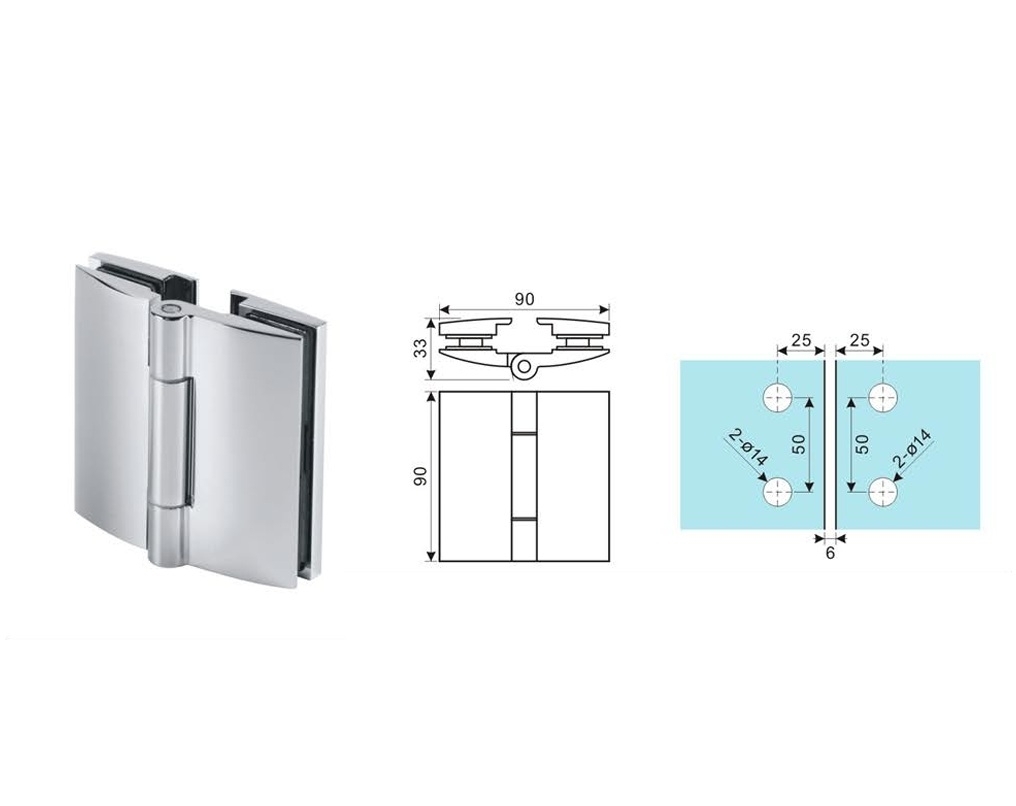 Glastuerscharnier Messing Schwarz - 90° fuer Glas 8-12 mm-89-11GSBLACKDB90602S-A.4